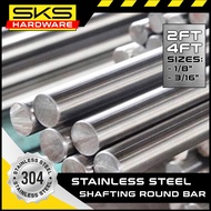 Stainless 304 Round Bar / Shafting / Rod | Sizes 1/8" to 3/16" or 3mm to 4mm | 2FT or 4FT Length