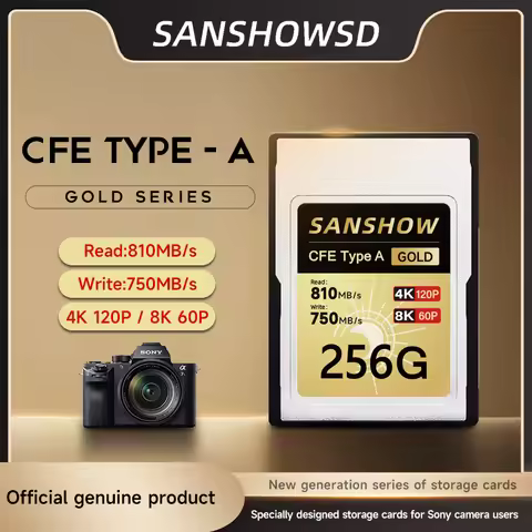 CFexpress Type A Memory Card, Up to 810MB/s Read Speed 750MB/s Write Speed for 4K 120P, 8K 30P Recor