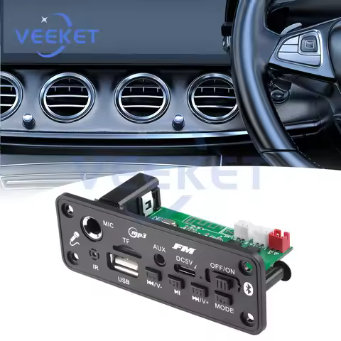 MP3 BT 5.3 Amplifier Decoder Board 2 * 3W With Microphone Jack MIC Bluetooth 5.3 Lossless U disk TF 