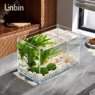 linbin.sg Glass Fish Tank Ecological Landscape Fish Tank Set Aquarium