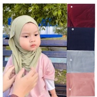 INSTANT CHILDREN'S PASHMINA VEIL BUTTON HIJAB SIZE 3-6 years tudung budak perempuan tudung budak