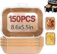 150PCS Air Fryer Liners for Ninja, 8.6 x 5.5 inch Disposable Air Fryer Paper Dual Basket, Non-Stick 