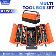REAIM  Tool Box Set 85PCS Heavy Duty Cantilever Tools Box Socket Spanner Ratchet Set For Car Home Re