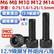 ((M6-M14) Grade 12.9 High-Strength Material Fine Thread Hexagon Socket Screw Cup Head Bolt M6M8M10M1