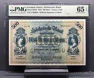 1922年，德國銀行$500馬克PMG65E P Q號碼204050