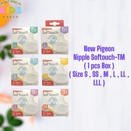 (NEW) PIGEON Wideneck SoftTouch TM Nipple size SS SML LL LLL 1pcs Ori Pigeon