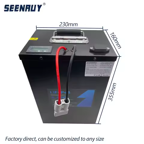 SEENRUY Lifepo4 48V 60V 72V 60Ah Battery Pack With Bluetooth BMS Peak 180A for RV EV Motorcycle Elec