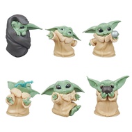 6Pcs/Set 7cm Star Wars Anime Figure Yoda Baby The Force Mandalorian Q Version PVC Action Figures Mod