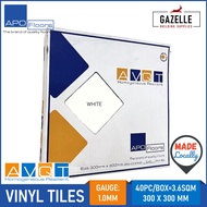 Apo Floor Vinyl Tiles AVQT 1.3mm - White 60pcs / Box 5.4sqm Coverage 300mm x 300mm