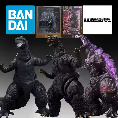BANDAI Original S.H.MonsterArts Godzilla 1954&1989&2016 Anime Figures Toys For Boys Christmas Gift C