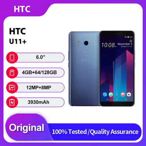 Original Unlocked HTC U11+ 4G Fingerprint Bluetooth 6.0 inches Android 8.0 Mobile Phone