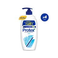 โพรเทคส์ เฟรช 600 มล. ขวดปั๊ม รวม 4 ขวด ให้ความรู้สึกสดชื่น (ครีมอาบน้ำ สบู่อาบน้ำ) Protex Fresh Shower Cream 600ml Total 4 Bottles