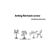 ASTM F-136 titanium flat back earrings (1pc)