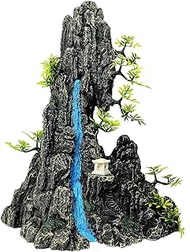 Aquarium Mountain View Stone Ornament - Aquarium Rock Decor for Large Fish Tank,Aquarium Decorations