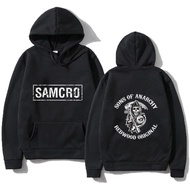 Men's Hoodie Sons of Anarchy SAMCRO Double Sided Print Sweatshirt Men Womnen Fashion Brand Design Pu