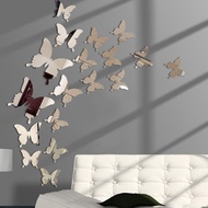12Pcs Butterfly Mirror Wall Sticker 3D DIY TV Background Living Room Stickers Christmas Wall Decor Bedroom Bathroom Home Decoration