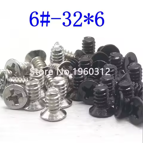 50pcs/Lot 6-32*6 countersunk head Screw 6-32 Thread For Computer Hard Disk Drive HDD Screw