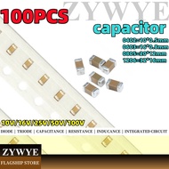 100pcs Capacitor 0402 0603 0805 1206 Chip Capacitor 12PF 15P 30PF 150PF 200PF-330PF 1NF 10NF 100NF 1