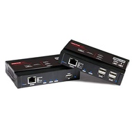 TreasLin KVM Extender USB KVM over IP HDMI Extender 4K@30Hz 4:4:4 Video, Webcam Extender, Gigabit PO