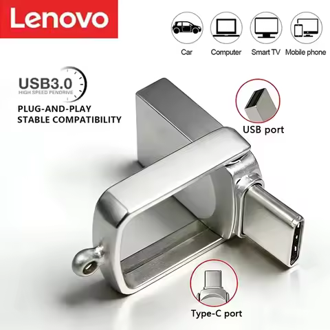 Lenovo For Xiaomi Mini Adapter Flash Drive USB 2TB Type C 512GB USB Flash Drive Key High Speed Pendr