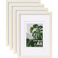 Egofine 8x10 Picture Frames Set of 4, Made of Solid Wood Covered by Plexiglass 4x6 and 5x7 with Mat 