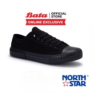 Bata บาจา (Online Exclusive) ยี่ห้อ North Star รองเท้าผ้าใบ รองเท้าลำลอง แบบผูกเชือก ผ้าใบแฟชั่น Sneakers ใส่สบาย สำหรับผู้ชาย รุ่น AKITO สีดำ 8206043