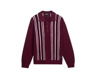 CARNIVAL CNVKN003MA KNIT STRIPED RUGBY SHIRT MAROON