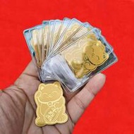 1/10/20pcs Gold Lucky Cat Stickers - Decorative Stickers For Phone And Laptop Covers, Shiny, Auspici