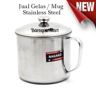 Gelas Kopi Stainless Murah Cangkir Kopi Unik Jadul Untuk Cafe Mug Souvenir 10-12 Cm Baroque Mart