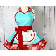 MERAH RED APRON and RED checkered apron Cute Halloween Apron apron kitchen apron for woman