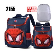 (Ferlacollection) Spiderman 2155 Elementary School Children's Bag Cartoon School Backpack Free Rain Cover
