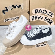 รองเท้าผ้าใบ Baoji BRW 502 ขอบหยัก เชือกลาย รองเท้าผ้าใบผูกเชือก จากแบรนด์เบาจิ