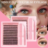 False Eyelashes Single Tuft Natural Curl 30d With Double-head Glue Set European And American Z8t3