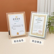 Creative Platform Glass Photo Frame Honor Certificate Frame 20cm 23cm 27cm a4 Transparent Crystal Ph