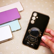 Mobile Case For Samsung Galaxy S23 FE A05 A05S Samsung A24 Spaceman Stand Gold Accent I Cover Casing