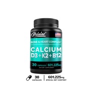 4 in 1 Calcium 600 mg with Vitamin D3 5000 IU K2 + B12 - Bone Strength Supplement - Heart & Bone Hea