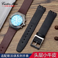 Genuine Leather Watch Strap for Swatch Swatch- Skin Ultra-Thin Series Syxs102 Syxs100 Men and Women