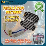 Regulator Rectifier Stable Voltage Regulator 3 Wires Design HJWYQ-8A for 186F 170F 173F 178F Diesel 