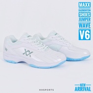 MAXX Badminton Shoes JUMPER WAVE V6 WHITE/LIGHT BLUE