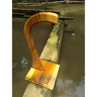 GANTUNGAN TEAK WOOD BANANA HOLDER / BANANA HANGER (varnished)