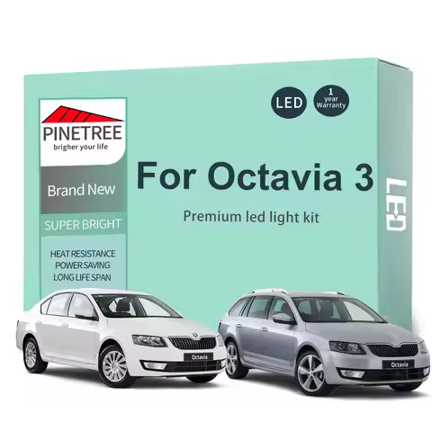 14Pcs Canbus Led Interior Light Kit For Skoda Octavia mk3 3 5E 5E3 5E5 RS Sedan Estate 2012-2017 Map