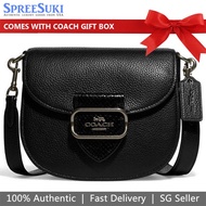 Coach Handbag In Gift Box Crossbody Bag Snake Trim Morgan Saddle Black # CG470