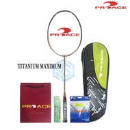 Raket Badminton Pro Ace Titanium Maximum Bonus Komplit