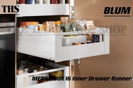 BLUM MERIVOBOX I6 Inner Drawer Runner(Silk White &amp; Orion Grey)-Size 450mm &amp; 500mm