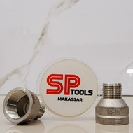 STAINLESS STEEL CONNECTION (SUS 304) STRAIGHT INNER THREAD TO OUTER THREAD (1/2" MX 3/4"F) (1/2" MX 