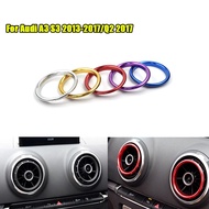 、‘】【； Air Condition Air Vent Outlet Ring Cover Trim Decoration Sticker For AUDI A3 S3 2013-2017/Q2 2017 Accessories,Car-Styling 4Pcs