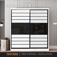 (FREE Shipping & FREE Installation) TECK SENG 8 Feet Sliding Doors Wardrobe / Anti-Jump / 2 Sliding 