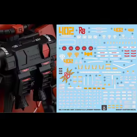YAN Decal for MG 1/100 MS-06R-2 Zaku II Ver. 2.0 Johnny Ridden Custom Model Kits Building Tools Hobb