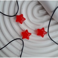 MERAH Red and/ star necklace / y2k necklace red star necklace