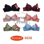Misslily 6658 Medium Foam Underwire Bra Cup A Hook 3 Daily Bra Beautiful EmbossedWanita